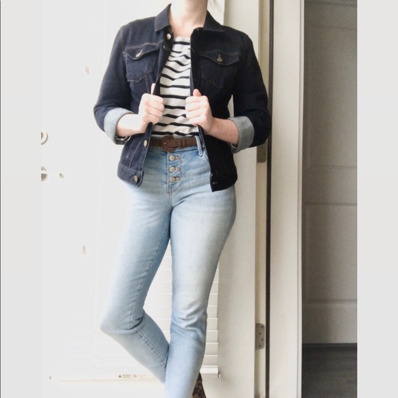 Calvin Klein Denim Dark Wash Jacket Size M - Picture 5 of 6